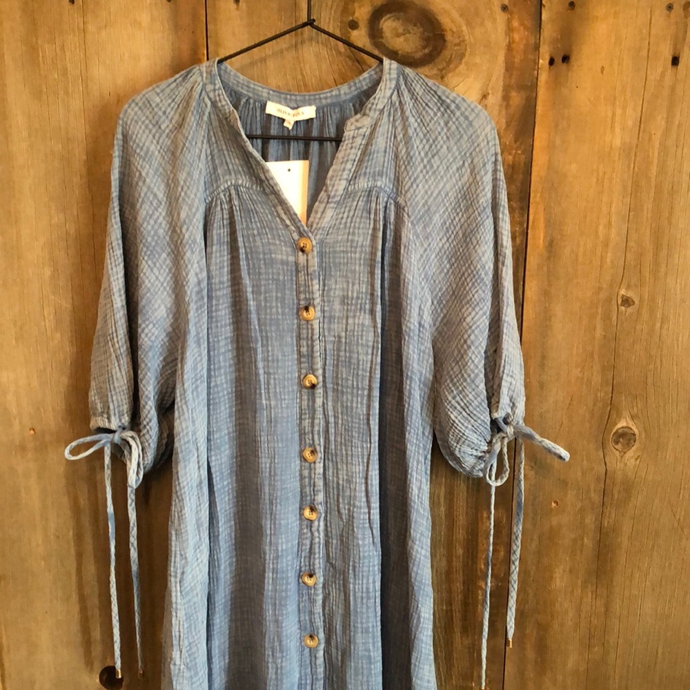 Olivaceous Oversized Dress in Blue Size Small Women’s